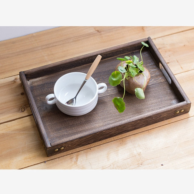 Retro Wooden Serving Tray