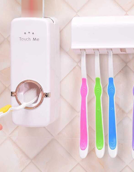 Toothbrush Holder & Automatic Toothpaste Dispenser