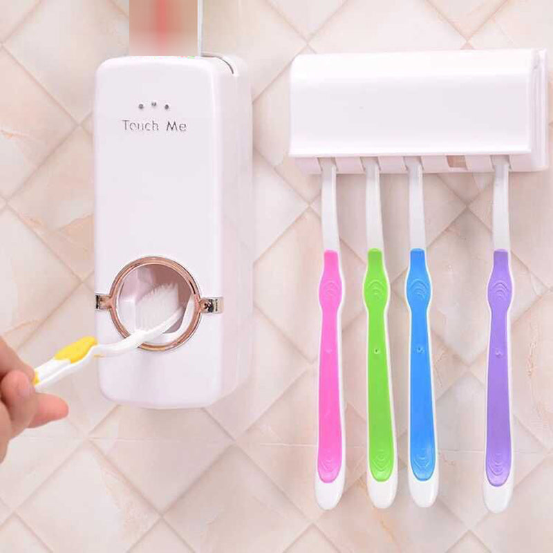 Toothbrush Holder & Automatic Toothpaste Dispenser