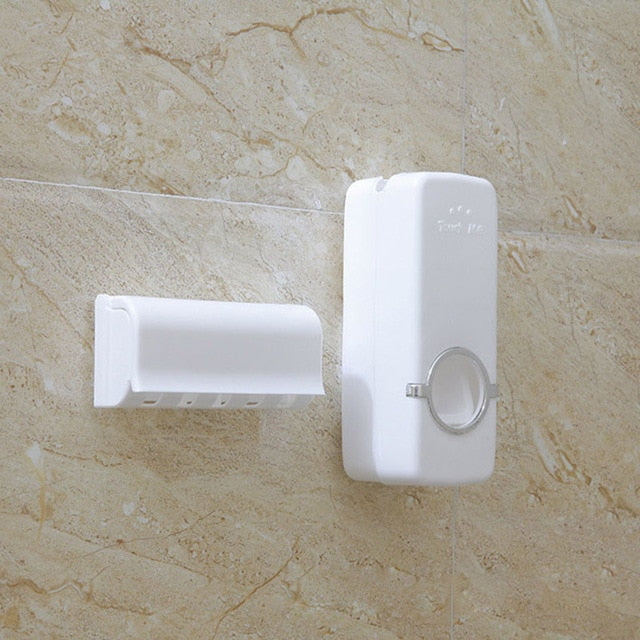 Toothbrush Holder & Automatic Toothpaste Dispenser