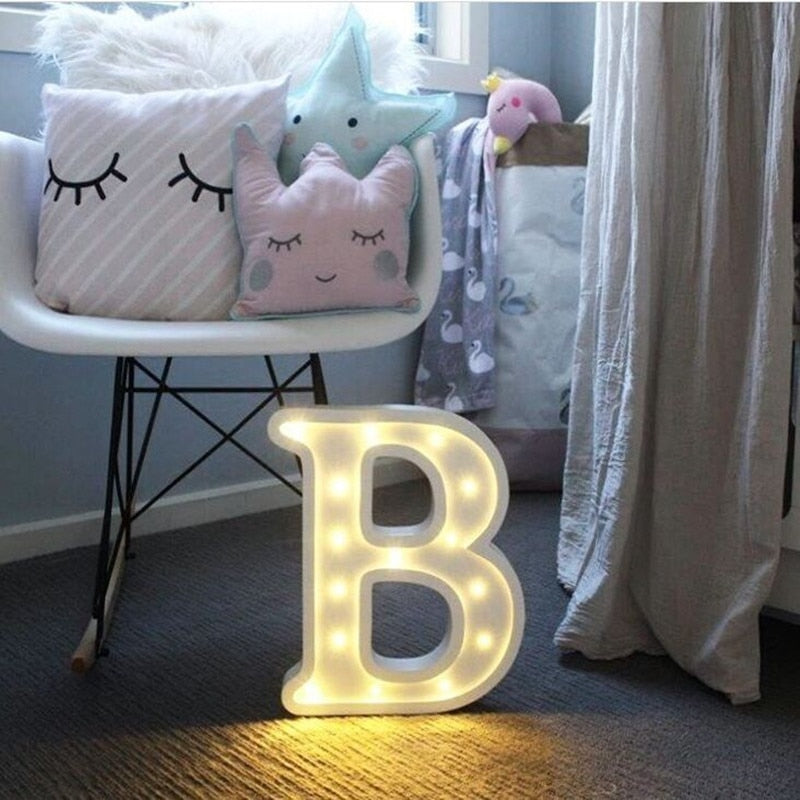 26 Letters White LED Night Light