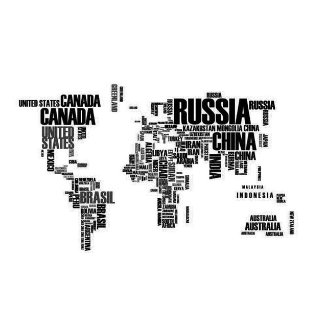 World Map Quote Art Decals