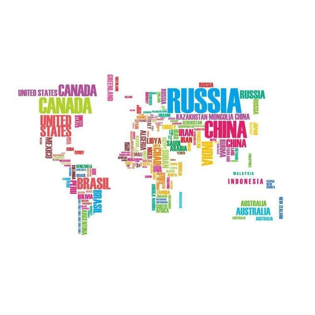World Map Quote Art Decals