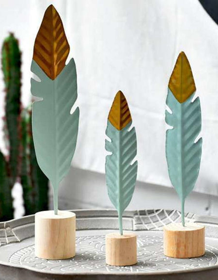 Modern Feather Wooden Decorations