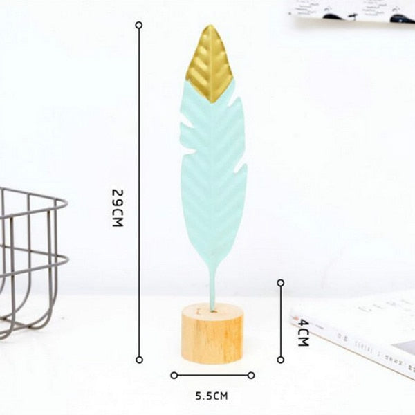Modern Feather Wooden Decorations