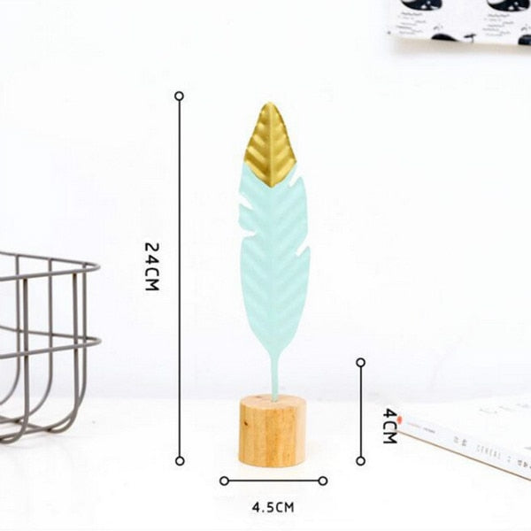 Modern Feather Wooden Decorations