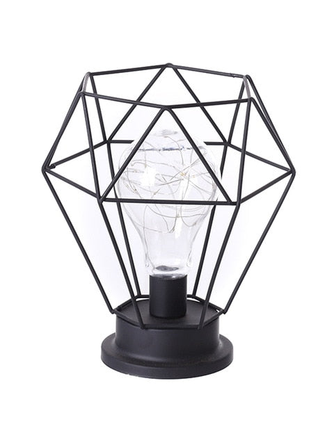 Retro Iron Art Minimalist Hollow Table Lamp