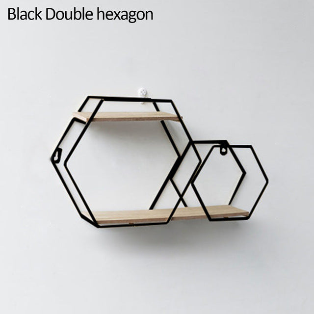 Nordic Iron Hexagonal Wall Shelf