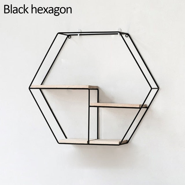 Nordic Iron Hexagonal Wall Shelf