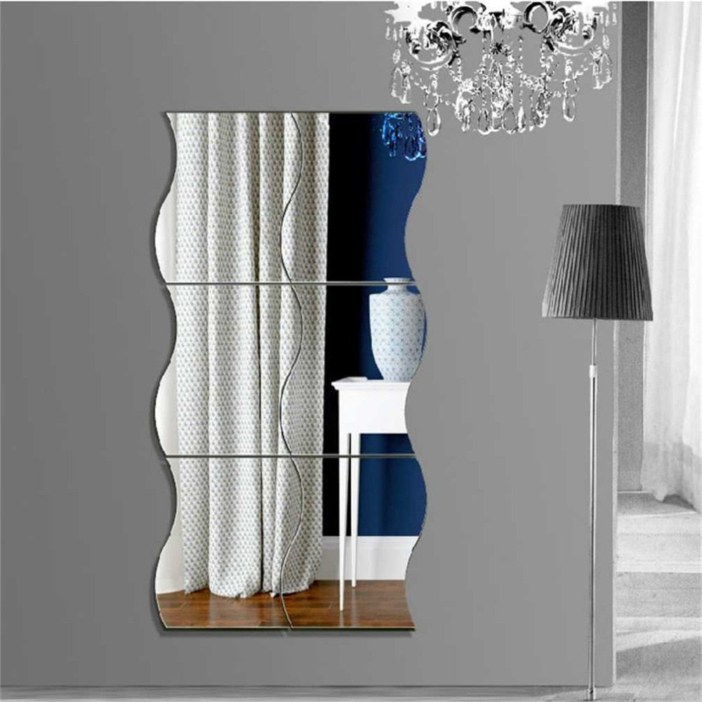 Wave Shape Self-adhesive Mirror Tiles