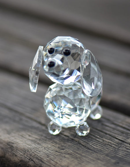 Clear Glass Dog Figurine