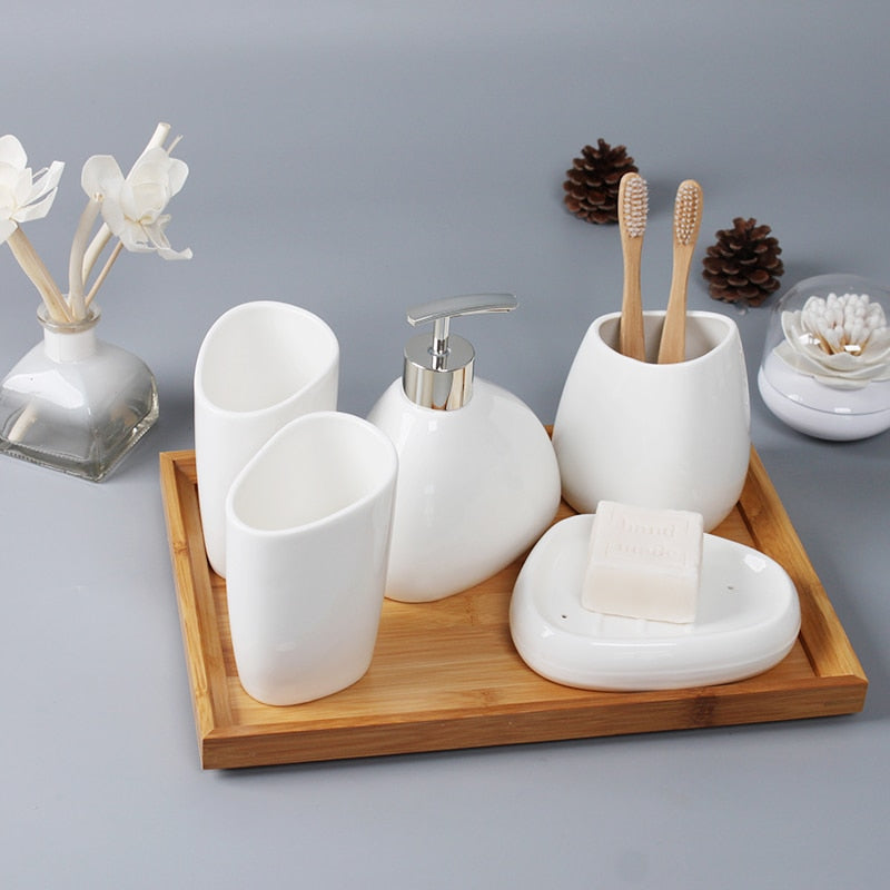 6pcs Ceramic Bathroom Accessories