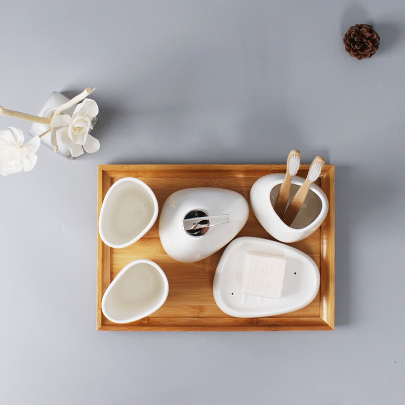 6pcs Ceramic Bathroom Accessories