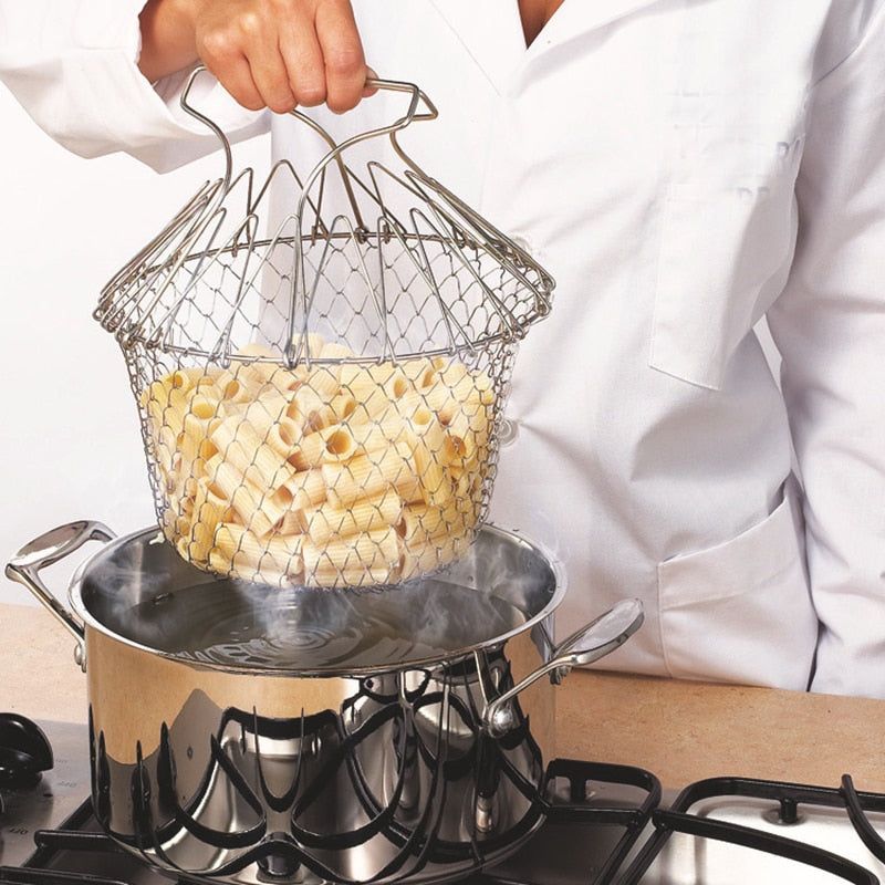 Stainless Steel Telescopic Folding Basket