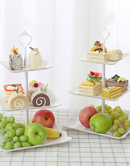 Plastic Serving Platter and Cake Stand