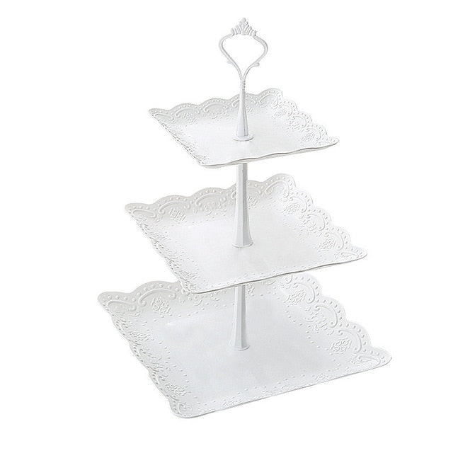 Plastic Serving Platter and Cake Stand