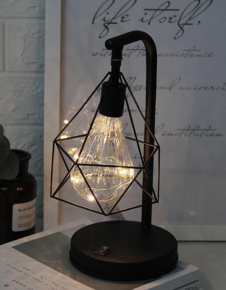 Retro Iron Diamond Table Lamp