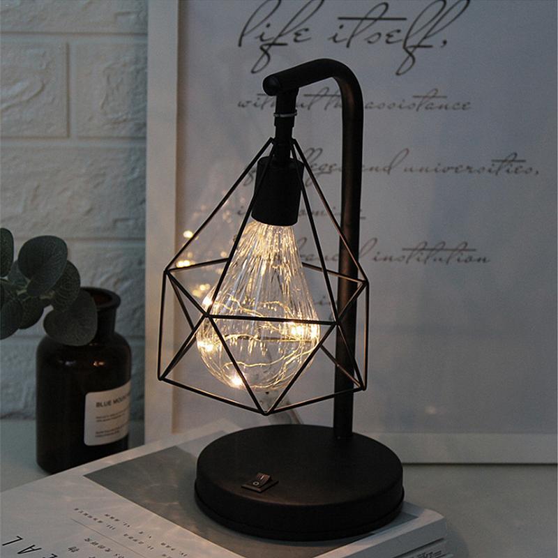 Retro Iron Diamond Table Lamp
