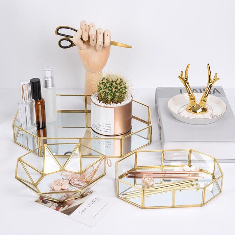 Retro Golden Storage Tray