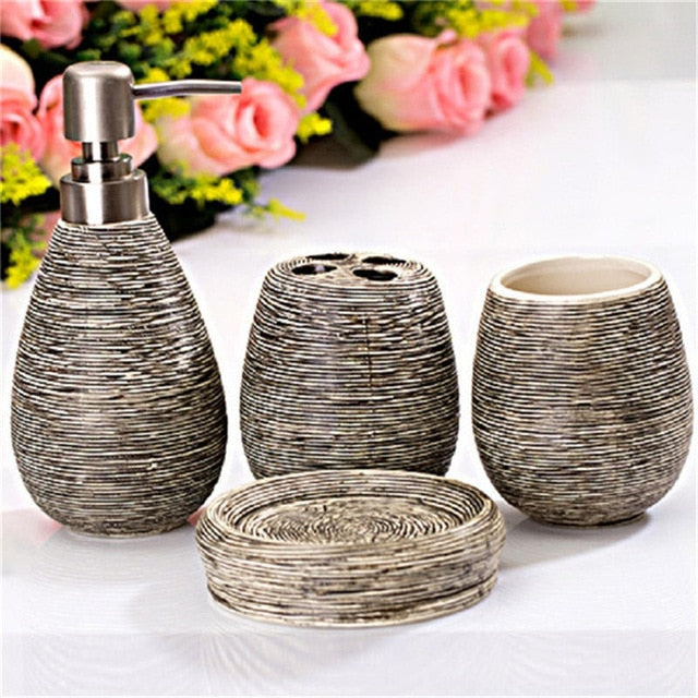 4pcs European style Ceramic Bathroom Accessories