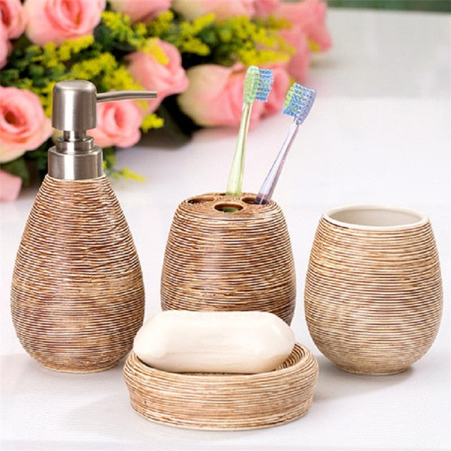 4pcs European style Ceramic Bathroom Accessories