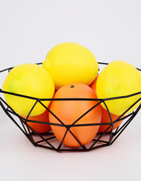 Geometric Metal Fruit Bowl