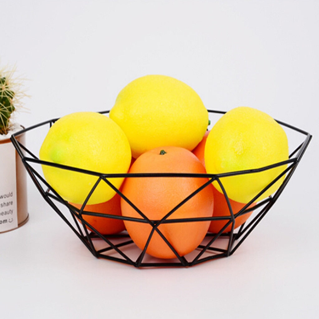 Geometric Metal Fruit Bowl