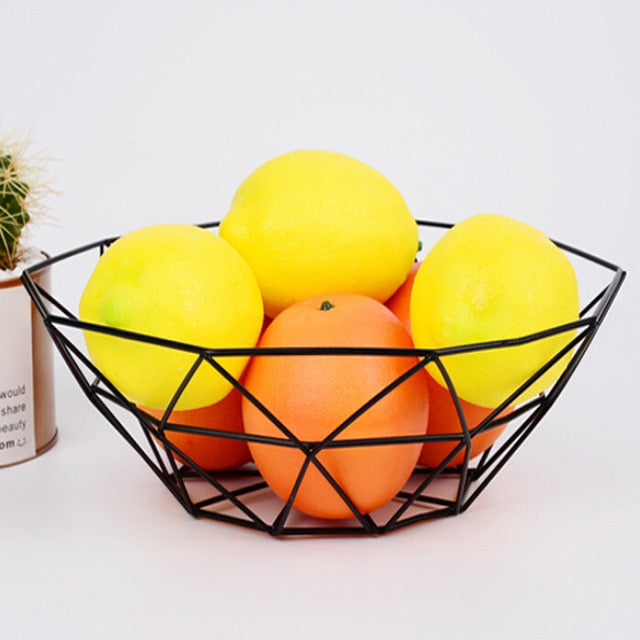 Geometric Metal Fruit Bowl