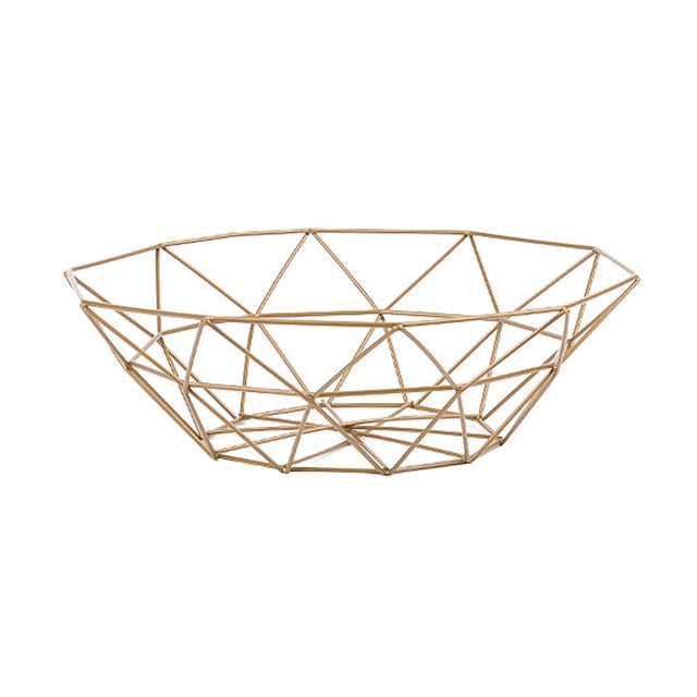 Geometric Metal Fruit Bowl