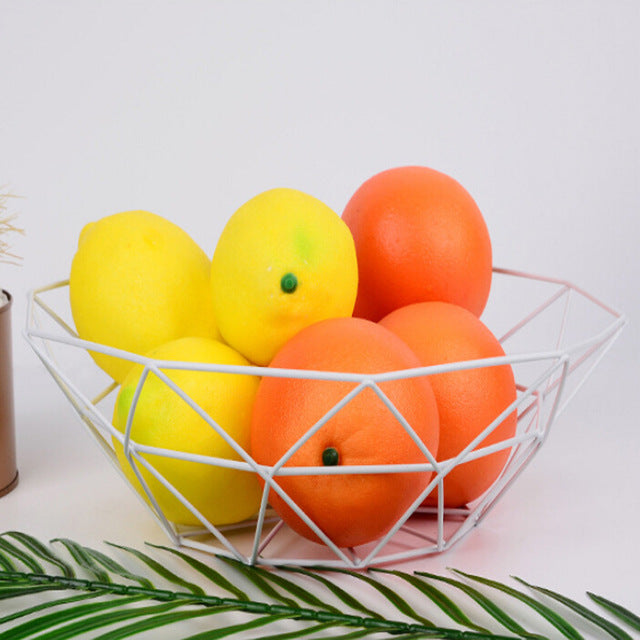 Geometric Metal Fruit Bowl