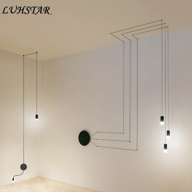 Postmodern Designer Iron Line Pendant Light