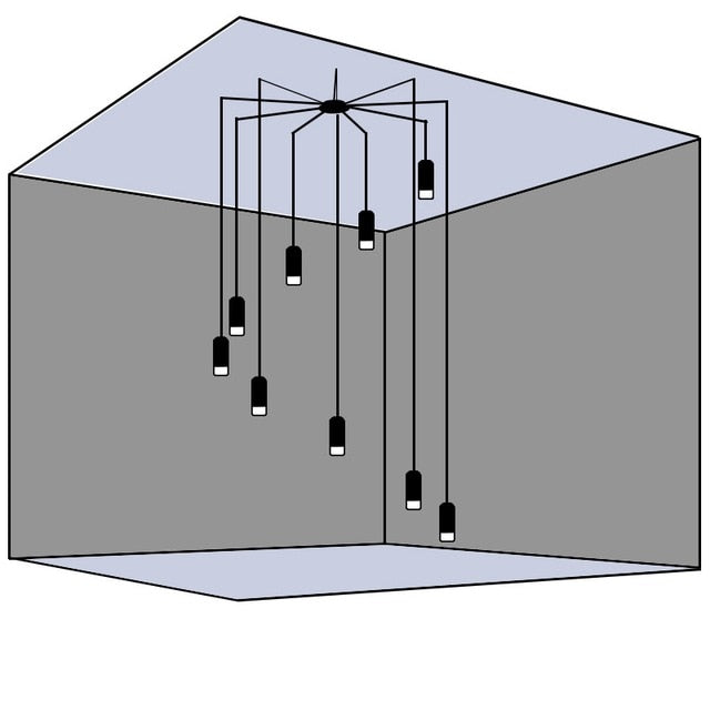 Postmodern Designer Iron Line Pendant Light