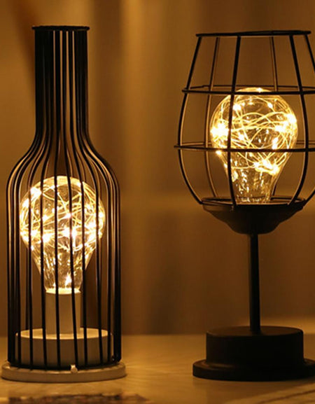 Retro Iron Art Minimalist Hollow Table Lamp