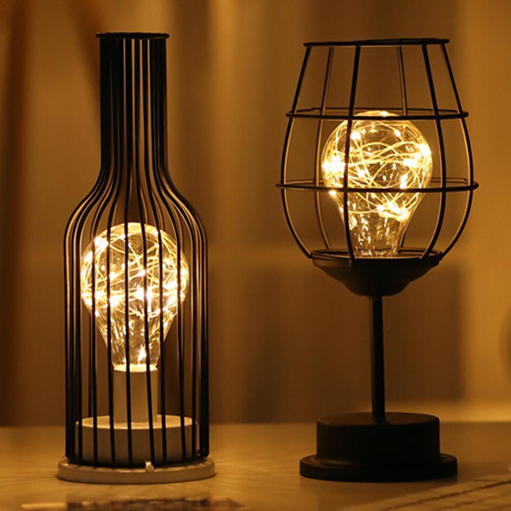Retro Iron Art Minimalist Hollow Table Lamp