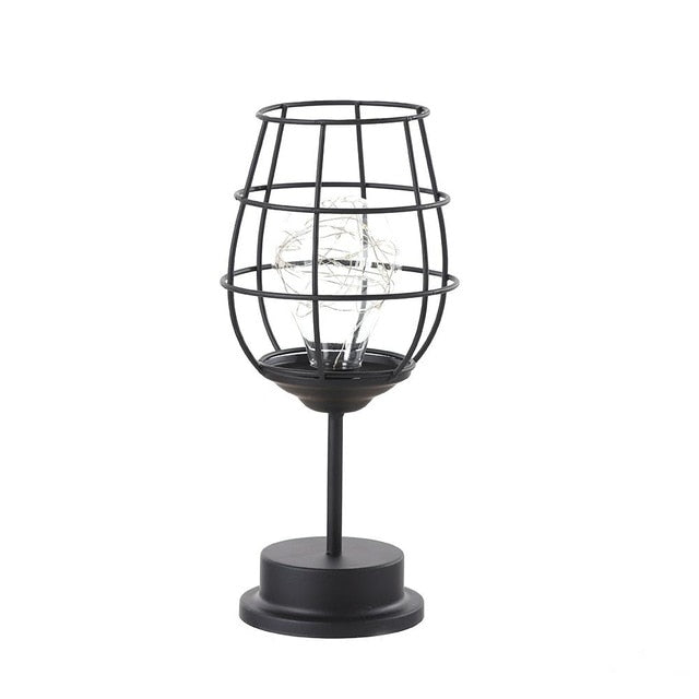 Retro Iron Art Minimalist Hollow Table Lamp