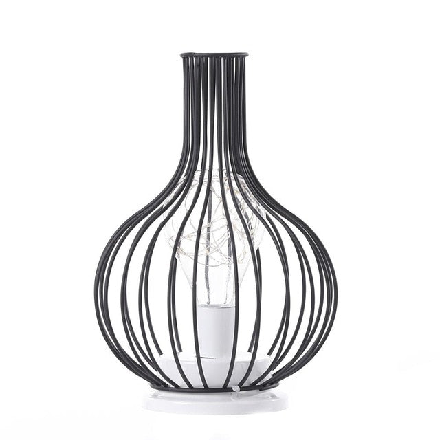 Retro Iron Art Minimalist Hollow Table Lamp