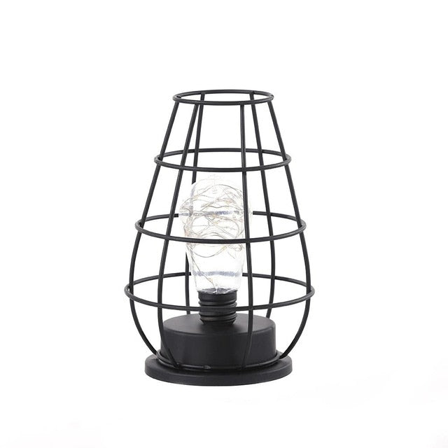 Retro Iron Art Minimalist Hollow Table Lamp